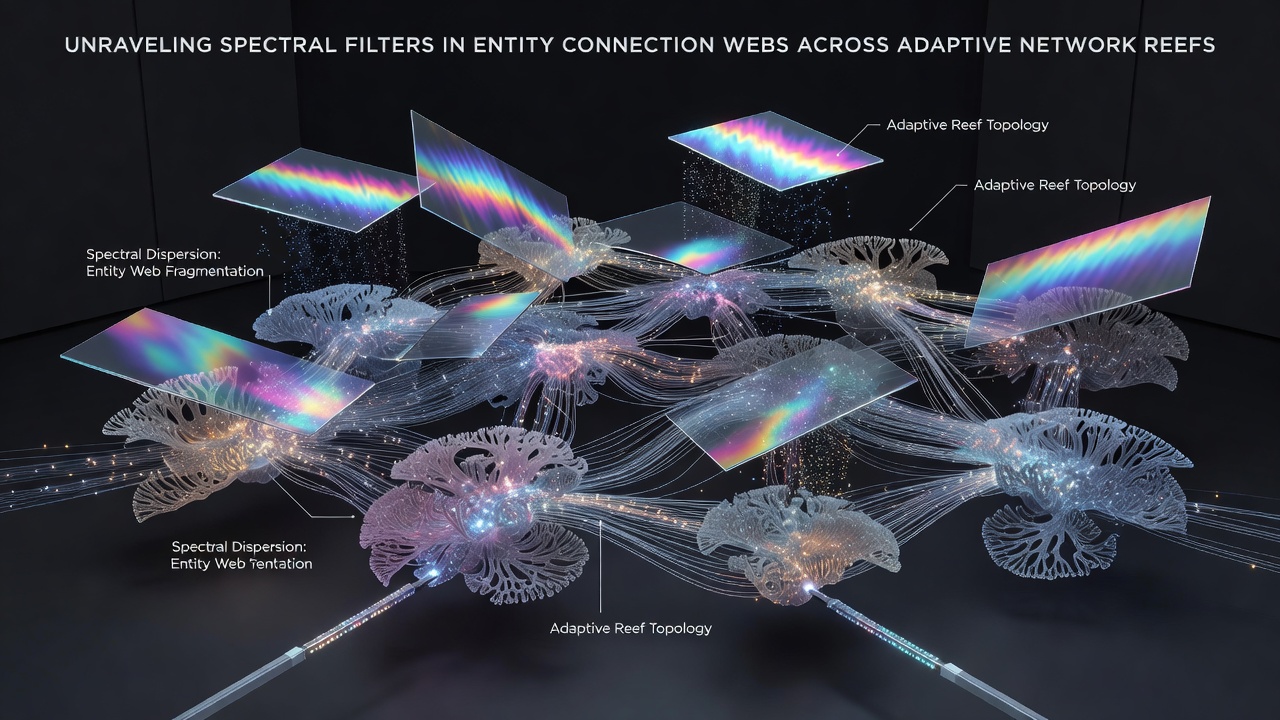 Layered representation of entity webs with applied spectral analysis in network reef models