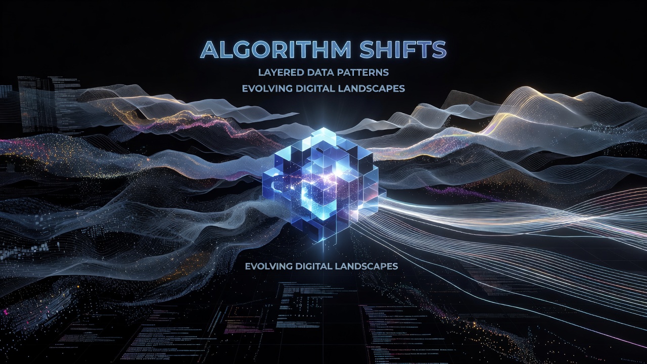 Visualizing Algorithm Shifts Through Layered Data Patterns in Evolving Digital Landscapes